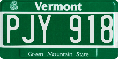 VT license plate PJY918