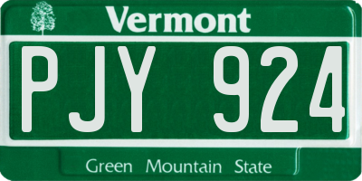 VT license plate PJY924