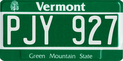 VT license plate PJY927