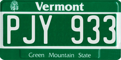 VT license plate PJY933