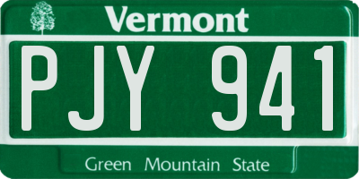 VT license plate PJY941