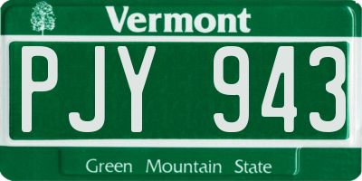 VT license plate PJY943