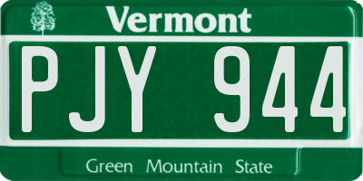 VT license plate PJY944