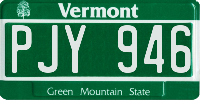 VT license plate PJY946
