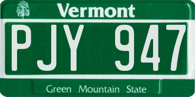 VT license plate PJY947