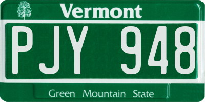 VT license plate PJY948