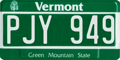 VT license plate PJY949