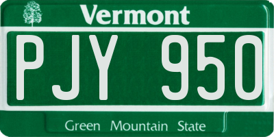VT license plate PJY950