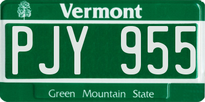 VT license plate PJY955