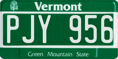 VT license plate PJY956