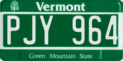 VT license plate PJY964