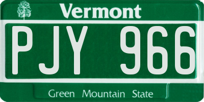 VT license plate PJY966