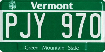 VT license plate PJY970