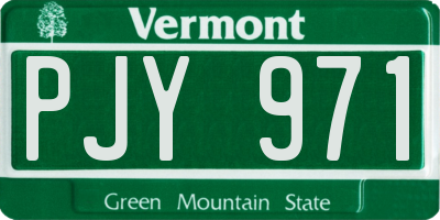 VT license plate PJY971