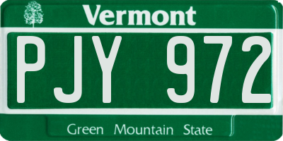 VT license plate PJY972