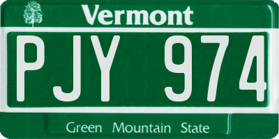 VT license plate PJY974