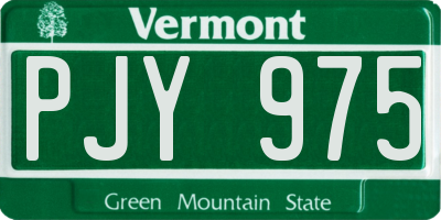 VT license plate PJY975