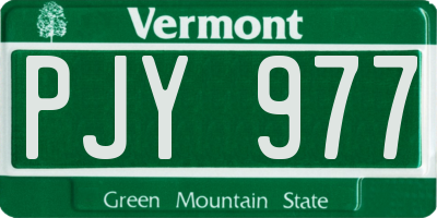 VT license plate PJY977