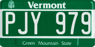 VT license plate PJY979