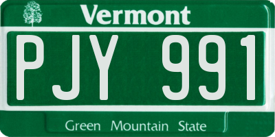 VT license plate PJY991