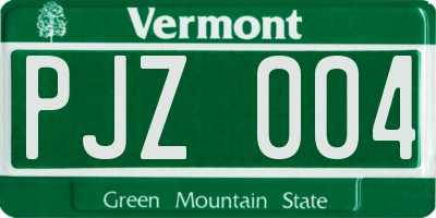 VT license plate PJZ004