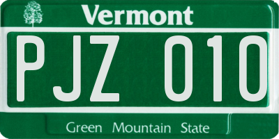 VT license plate PJZ010