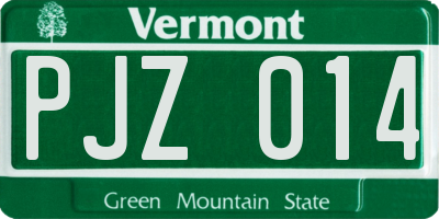 VT license plate PJZ014