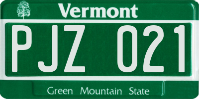 VT license plate PJZ021