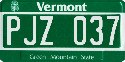 VT license plate PJZ037