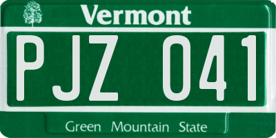 VT license plate PJZ041