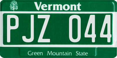 VT license plate PJZ044