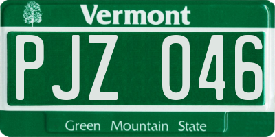 VT license plate PJZ046