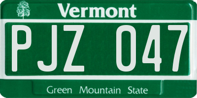 VT license plate PJZ047