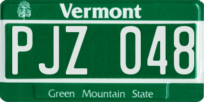 VT license plate PJZ048