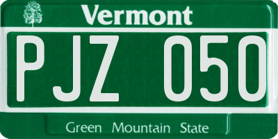 VT license plate PJZ050
