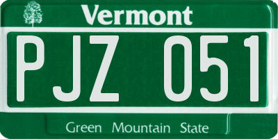 VT license plate PJZ051