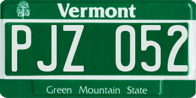 VT license plate PJZ052