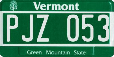 VT license plate PJZ053
