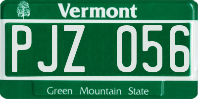 VT license plate PJZ056
