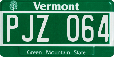 VT license plate PJZ064