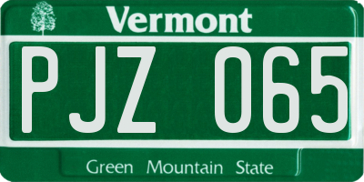 VT license plate PJZ065