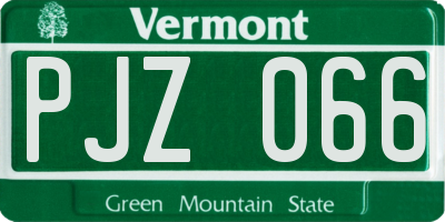 VT license plate PJZ066