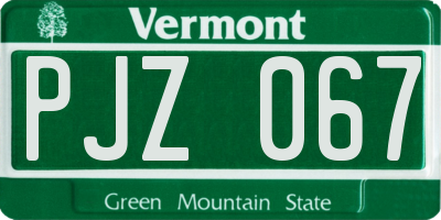 VT license plate PJZ067
