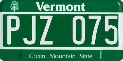 VT license plate PJZ075