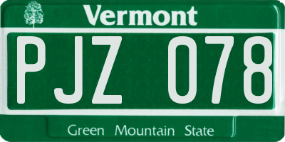 VT license plate PJZ078
