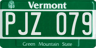 VT license plate PJZ079