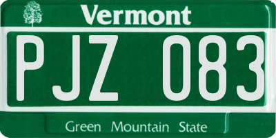 VT license plate PJZ083