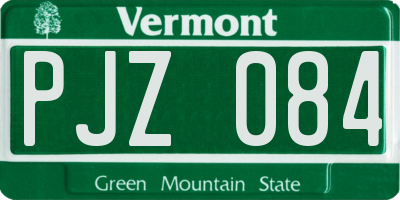 VT license plate PJZ084
