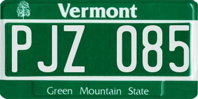 VT license plate PJZ085