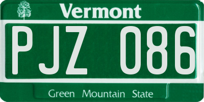 VT license plate PJZ086